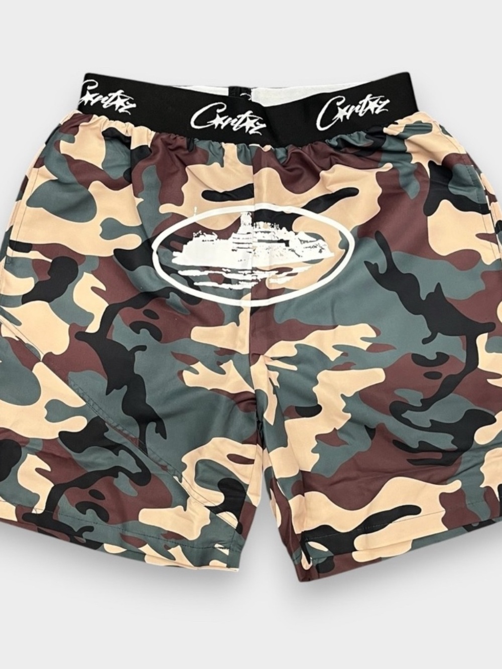 Corteiz Camo Athletic Shorts green/brown/tan Mens Large